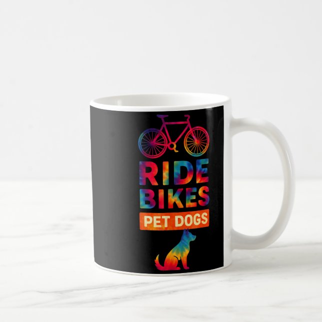Caneca De Café Ride Bikes Pet Dogs Bicycle Cycling Biking Dog Lov (Direita)