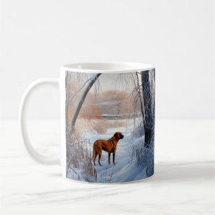 Caneca De Café Ridgeback da Rodésia Deixou nevar o Natal