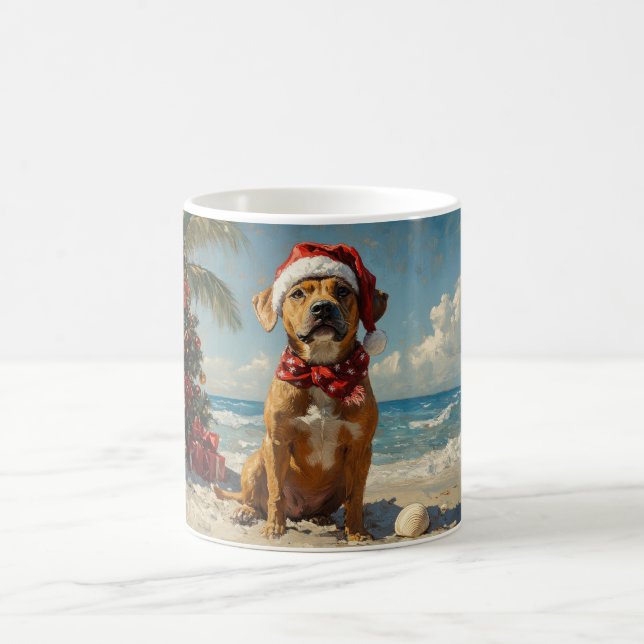 Caneca De Café Ridgeback Dog Christmas Vintage Beach (Centro)