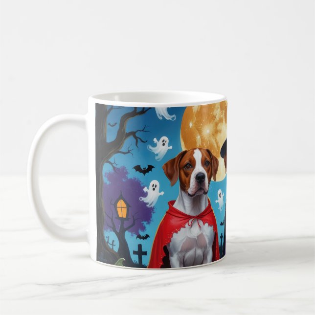 Caneca De Café Ridgeback Rhodesian Cães Pumpkin Halloween Engraça (Esquerda)