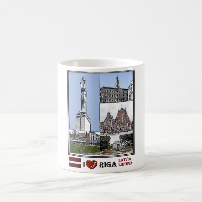 Caneca De Café Riga Latvia - A Cidade do Riba - Praça Livu - (Centro)