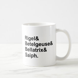 Caneca De Café Rigel Betelgeuse Bellatrix Saiph   Estrelas de Óri