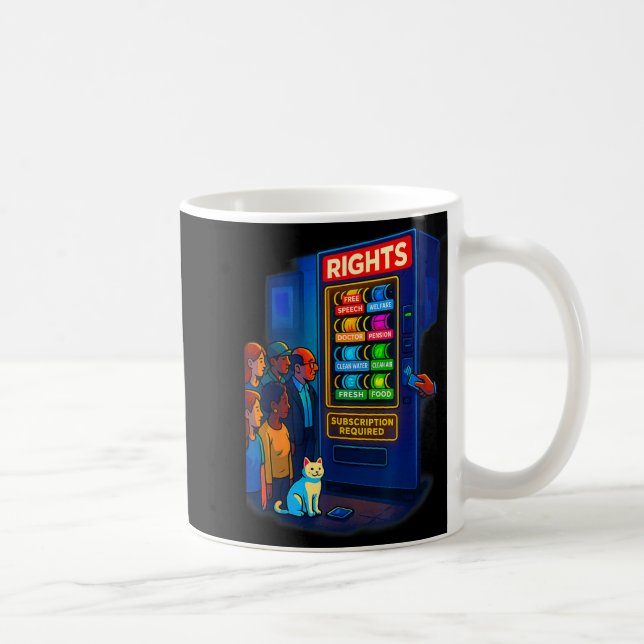 Caneca De Café Rights Behind A Paywall Funny Satire Gift  (Direita)
