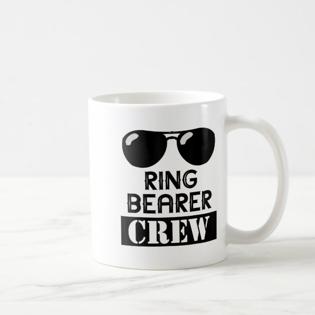 Caneca De Café Ring Bearer Crew Ring Wedding Party Sungl Security (Direita)