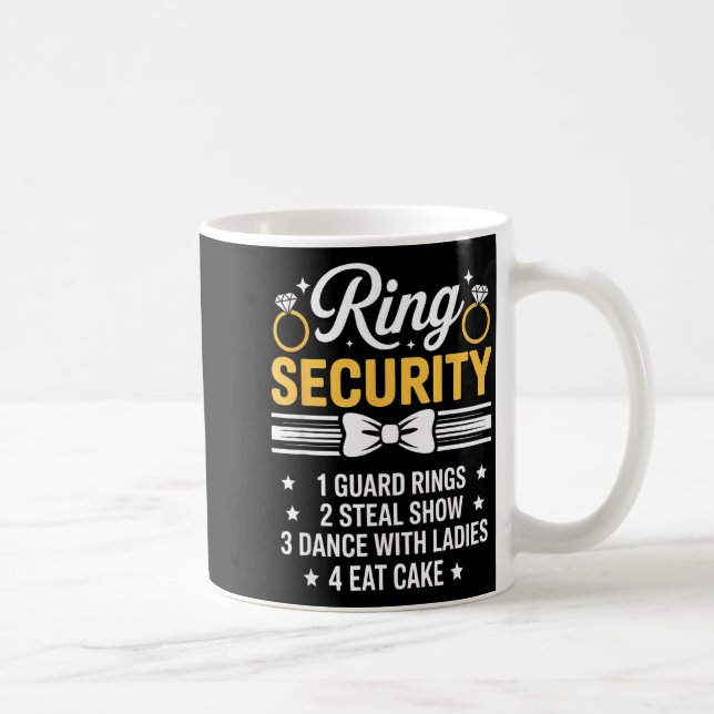 Caneca De Café Ring Security Wedding Party Funny Ring Bearer  (Direita)