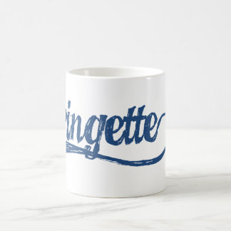 Caneca De Café Ringette agride (a escrita azul)
