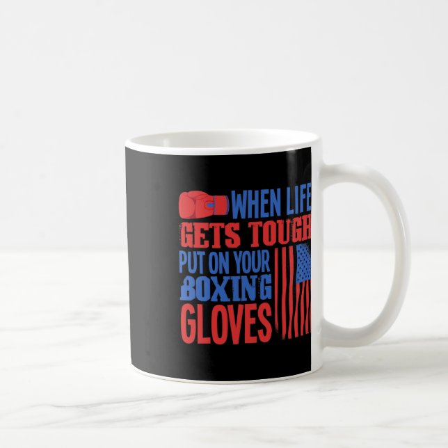 Caneca De Café Ringue de Boxe Fitness - Luvas de Boxe - Eu Amo Ki (Direita)
