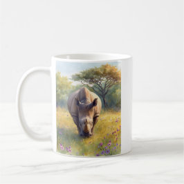 Caneca De Café Rinoceronte Africano Clássico Retro