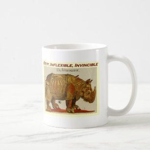 Caneca De Café Rinoceronte duro, inflexível, invencível brown.j