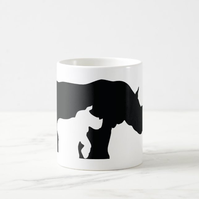 Caneca De Café Rinoceronte Negro e Branco (Centro)