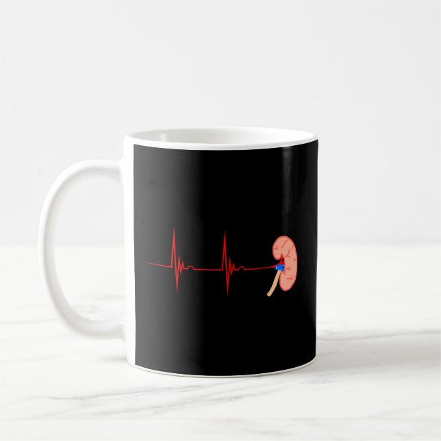 Caneca De Café Rins Órgios Diálise Enfermeira Pulso Ekg Pulso Ne (Esquerda)