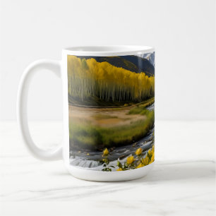 Caneca De Café Rio Aspen, Montanhas de Neve Amarelas