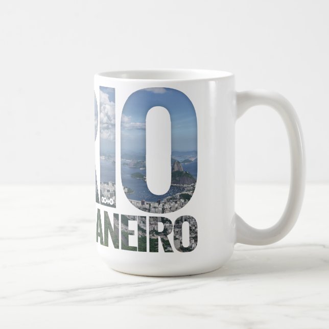 Caneca De Café Rio de Janeiro: Caneca/copo do texto do bloco da (Direita)