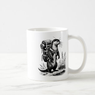 Caneca De Café Rio de lontra de caminhada Animais de mochila engr