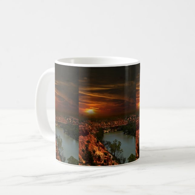 Caneca De Café Rio Murray Austrália Sunset, Café Mug (Frente Esquerda)