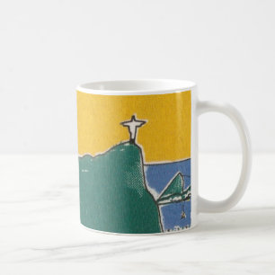 Caneca De Café Rio RJ verde e amarelo