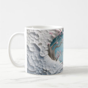 Caneca De Café Rio Winding 3D em uma floresta