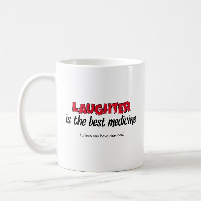 Caneca De Café Rir É O Melhor Medicamento | Funny Proverb (Esquerda)