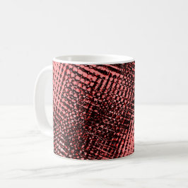 Caneca De Café Riscos cruzados e borões na cor pêsseg ou salmão