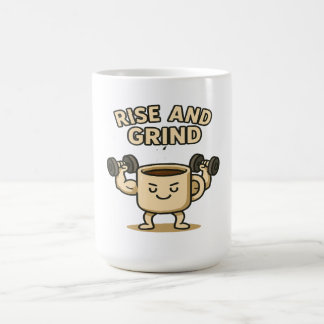 Caneca De Café Rise and Grind Coffee Mug- Funny Gym Motivation 