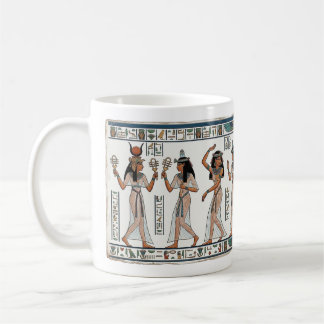 Caneca De Café Ritmo Divino: Dançarinos Sagrados de Hathor Egito