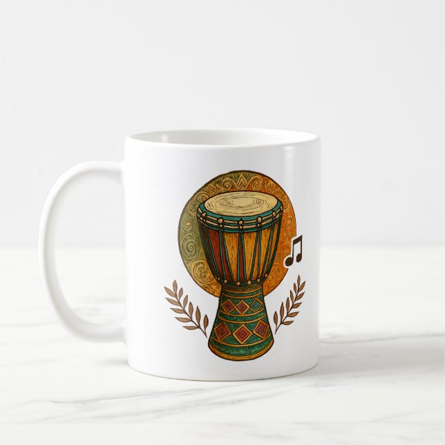 Caneca De Café Ritmo Tribal Vibrante (Esquerda)