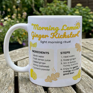 Caneca De Café Ritual de Chá de Infusão Morna de Limão e Gengibre