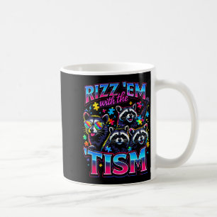 Caneca De Café Rizz neles com o tism autista meme do guaxinim aut