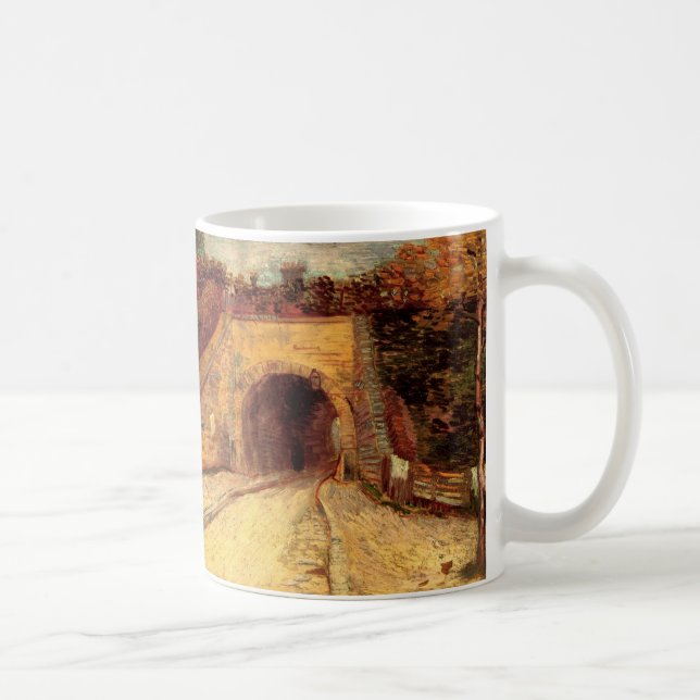 Caneca De Café Roadway com Viaduto Subpass por Vincent van Gogh (Direita)
