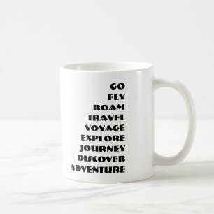 CANECA DE CAFÉ ROAM, VIAGEM, VOYAGE, EXPLORE, JORNADA, DESCOBRIR