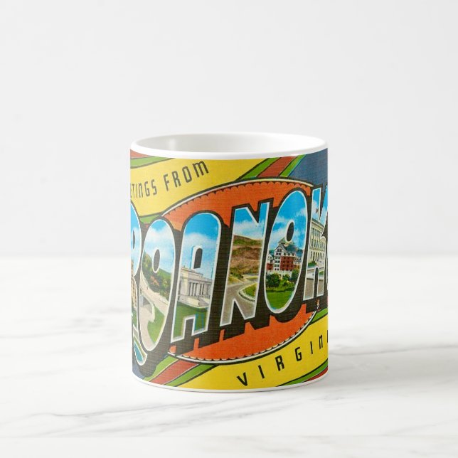 Caneca De Café  Roanoke, VA Vintage Mug (Centro)