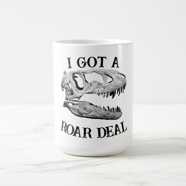 Caneca De Café Roar Deal T-rex Dinosaur Mug (Centro)