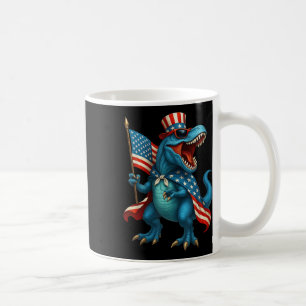 Caneca De Café Roaring T Rex Dinosaur 4 De Julho Bandeira America
