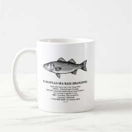 Caneca De Café Robalo Europeu Branzino Vintage