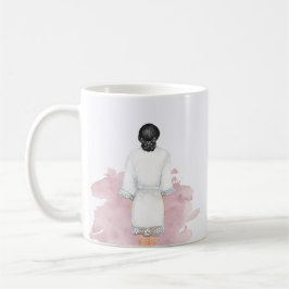 Caneca De Café robe de casamento blusa rosa futuro mrs monograma