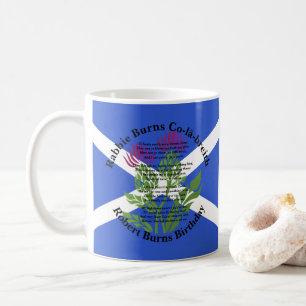Caneca De Café Robert Burns Birthday Poem Thistle Flag