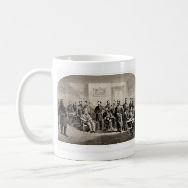 Caneca De Café Robert E. Lee Rendição a Ulysses S. Grant (Esquerda)