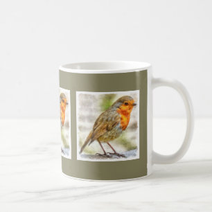 Caneca De Café Robin Winter Watercolor