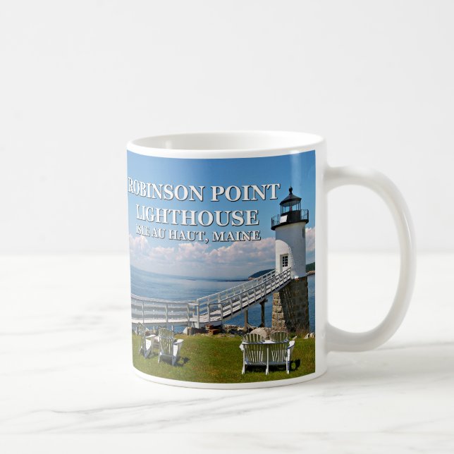 Caneca De Café Robinson Point Lighthouse, Isle Au Haut, Maine Mug (Direita)