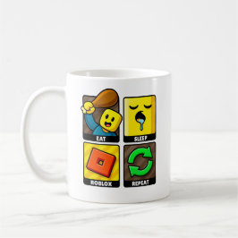 Caneca De Café Roblox Eat Sleep Repeat Funny Gamer
