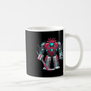 Caneca De Café Robô Ai Goleiro de Hóquei no Gelo Coração do Dia d