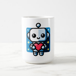 Caneca De Café Robô Corajoso - Arte De Amor Inspirada Na Tecnolog