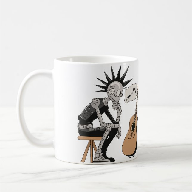 Caneca De Café Robô de Música Confuso (Esquerda)