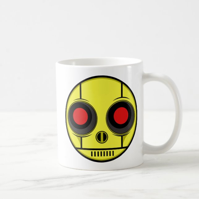 Caneca De Café Robô Face Café Mug (Direita)