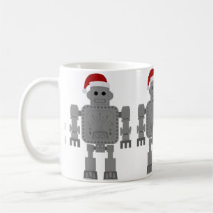 Caneca De Café robô natal santa claus