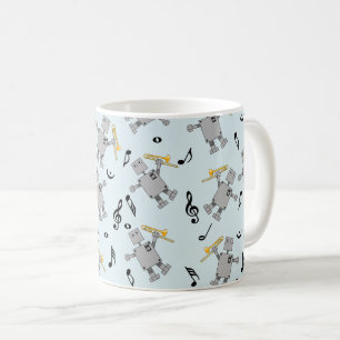 Caneca De Café Robô Trombone