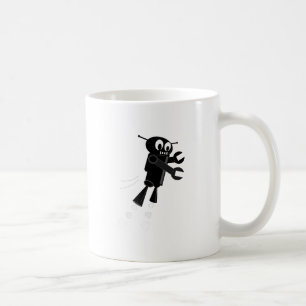 Caneca De Café Robô Voador Negro