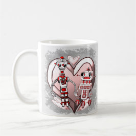 Caneca De Café Robôs de ficção científica apaixonados