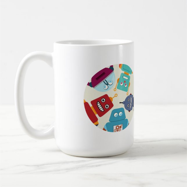 Caneca De Café robôs olhando para baixo (Esquerda)