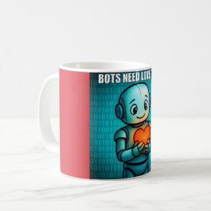 Caneca De Café Robôs Também Precisam de Amor -